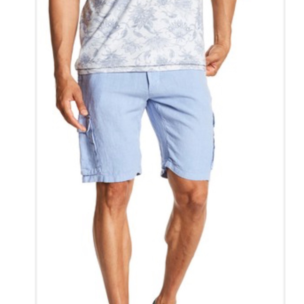 NWT BENSON Light Blue Linen Shorts